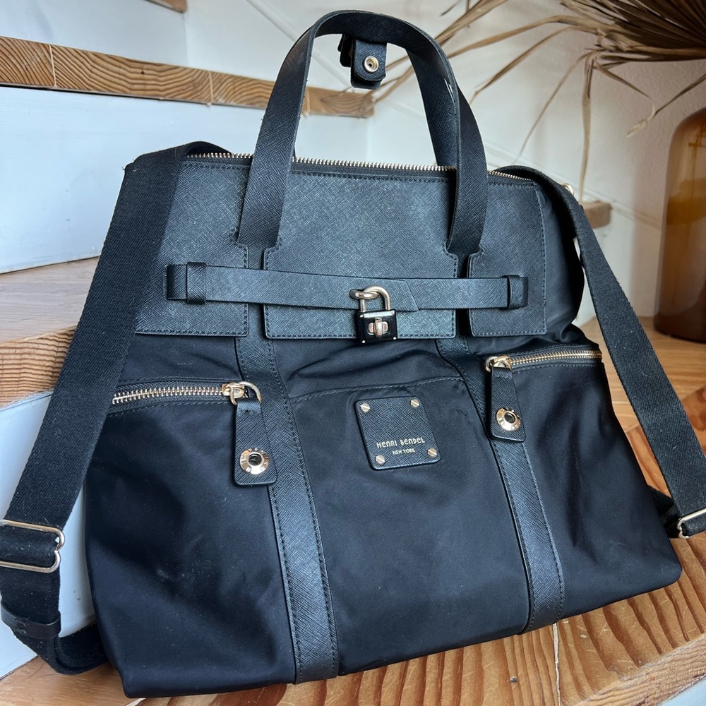 Henri Bendel Black Jetsetter Backpack
